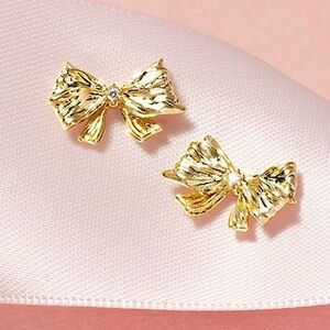 LoveShackFancy x Kendra Scott gold bow stud earrings sold out brand new